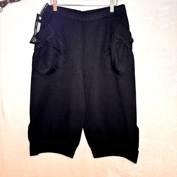 NWT Larisa selyanina knee length black pants capris (large review measurements) - Picture 1 of 13